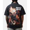 Marvel Ghost Rider Fire Vintage T-Shirt Short-sleeved Men Pure Cotton Cartoon High Street Versatile Trendy Brand