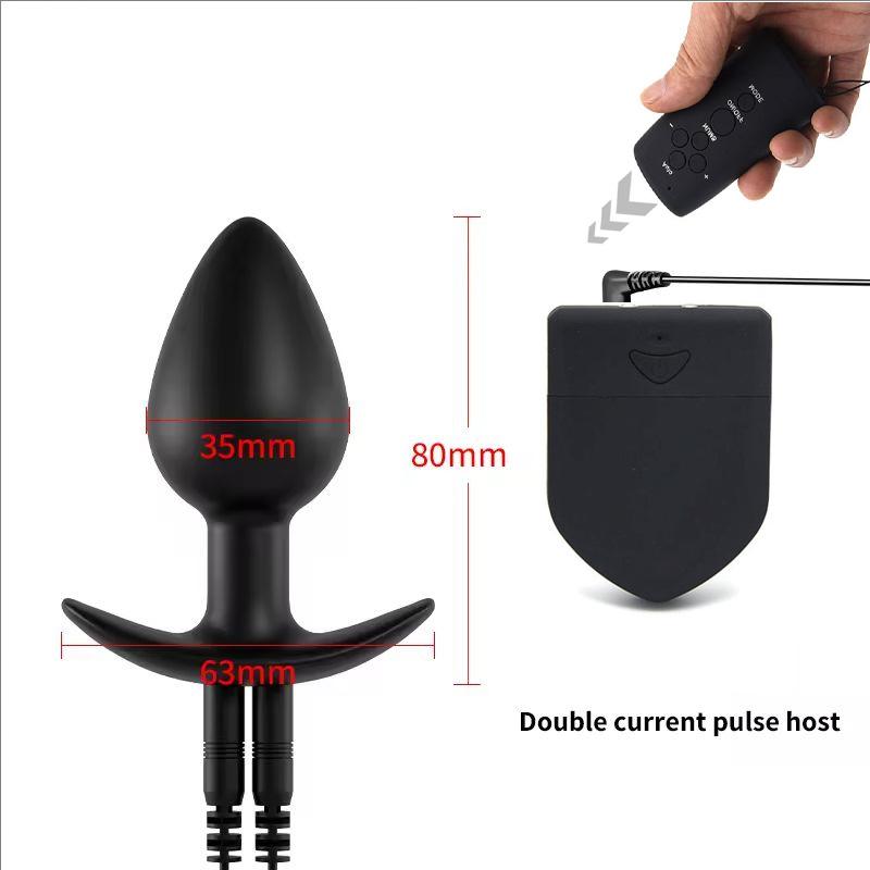 Electrical Shock Vibrator Women's Silicone Anal Plug Wireless Remote Men Prostate Massage Adult Supplies Anal Masturbate Sex Toy