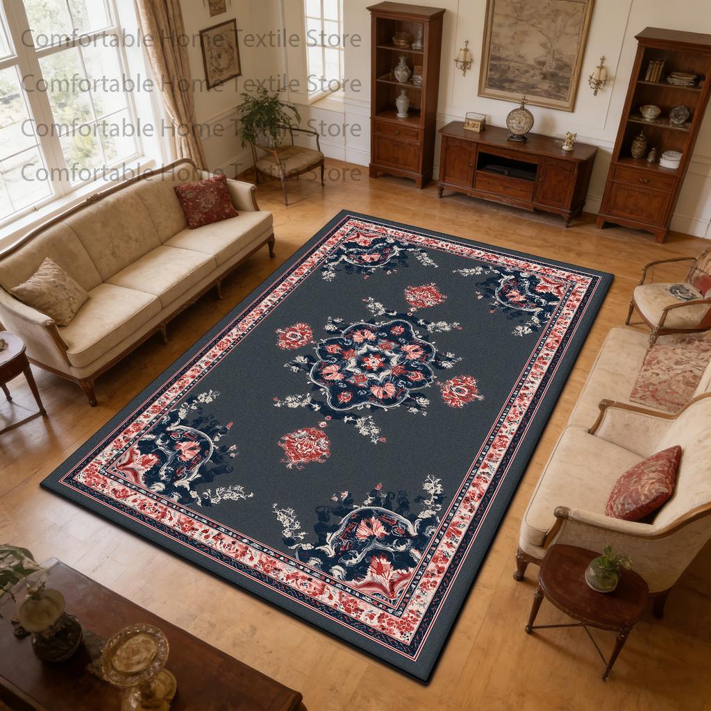Classical Persian Style Fluffy CARPET FOR LIVE ROOM Decoration Home Washable Soft Rug Large Area Non-slip Short Velvet Foot Mats