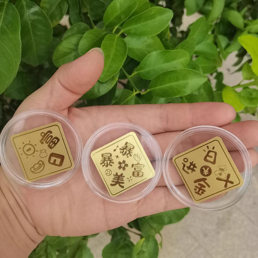 999 Guldfolie Mobilklistermärke - Inflödande Rikedom, Välståndsguden Födelsedagspresent