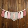 Boho 1st Birthday High Chair Banner Party Decoration for Girl Baby Shower Pink Wall Hangings Decorative for Kids Bedroom Gift