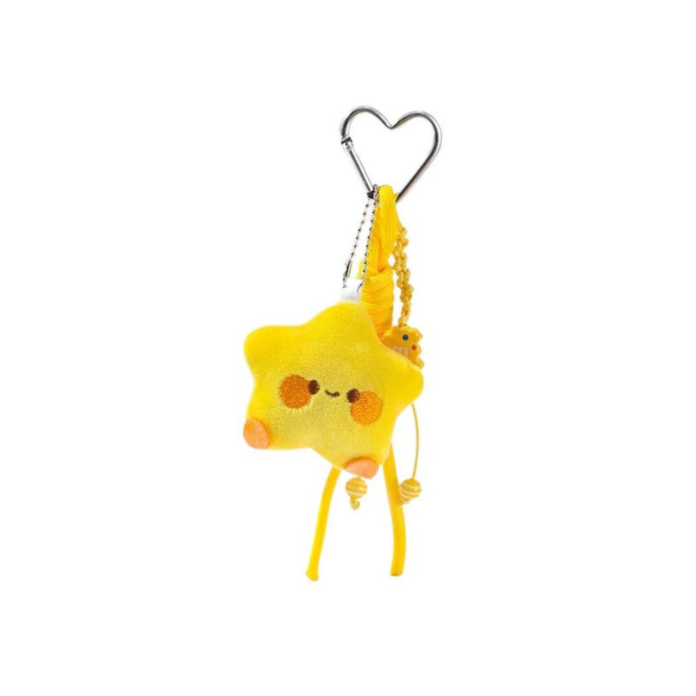 Soft Star Doll Pendant Cartoon Chirping Star Pendant Lovely Plush Star Keychain  Birthday Gift