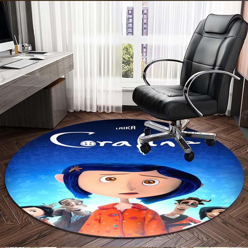Coraline Print Round Rug, Washable Floor Carpet, For Entryway Dorm Laundry Room Office Study, Home Decor Birthday Christmas Gift