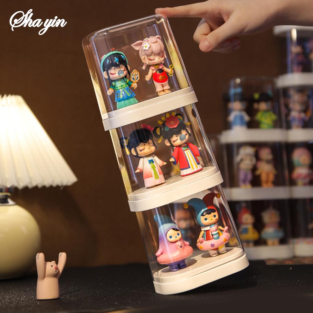 4PCS Transparent Dustproof Storage Display Wall Box for Blind Figures Handmade Dolls Lego Display Case Bubble Mart Storage Box
