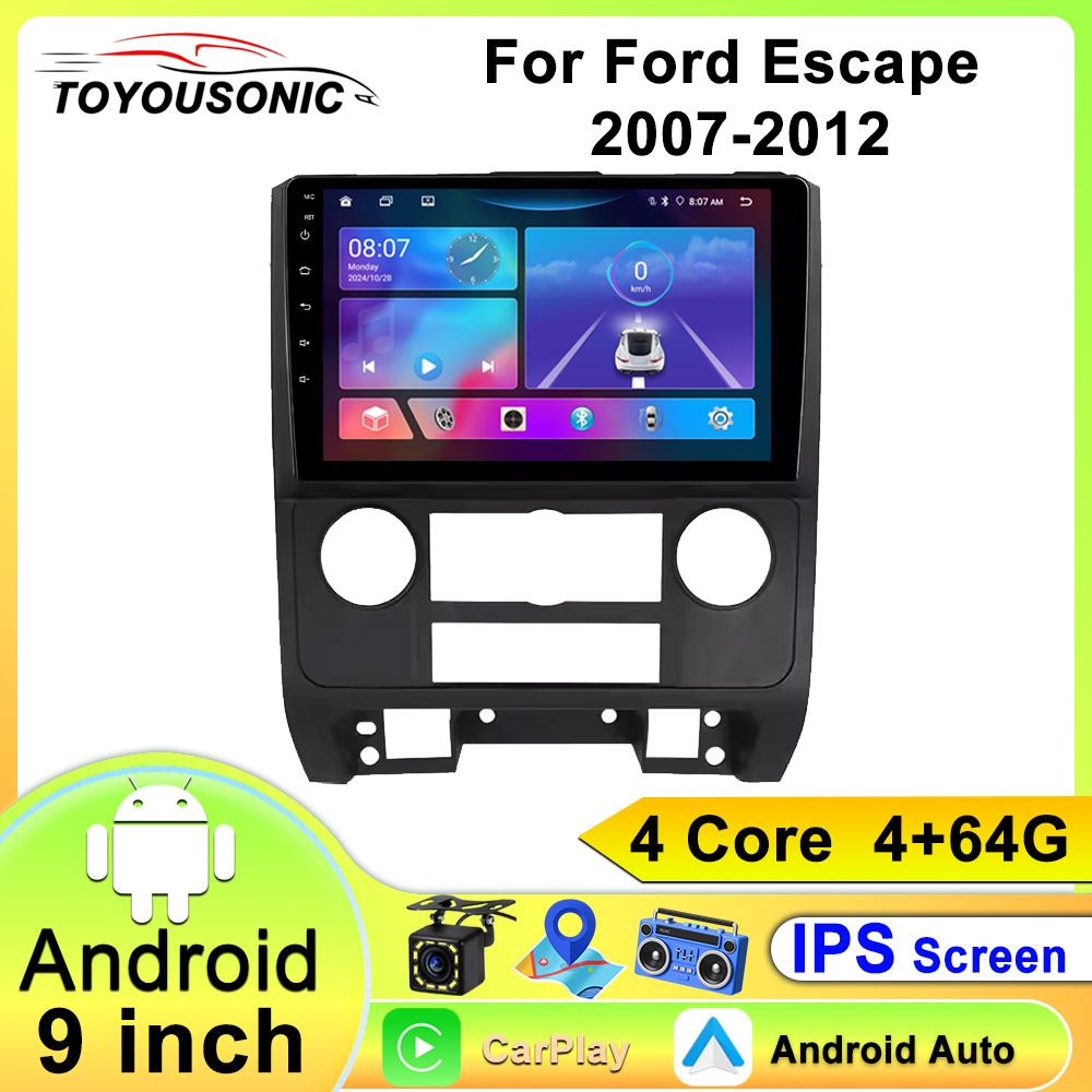 Toyousonic Car Video Player for Ford Escape 2007-2012 GPS Navigation Built-in Dsp Carplay Autoradio Android Head Unit