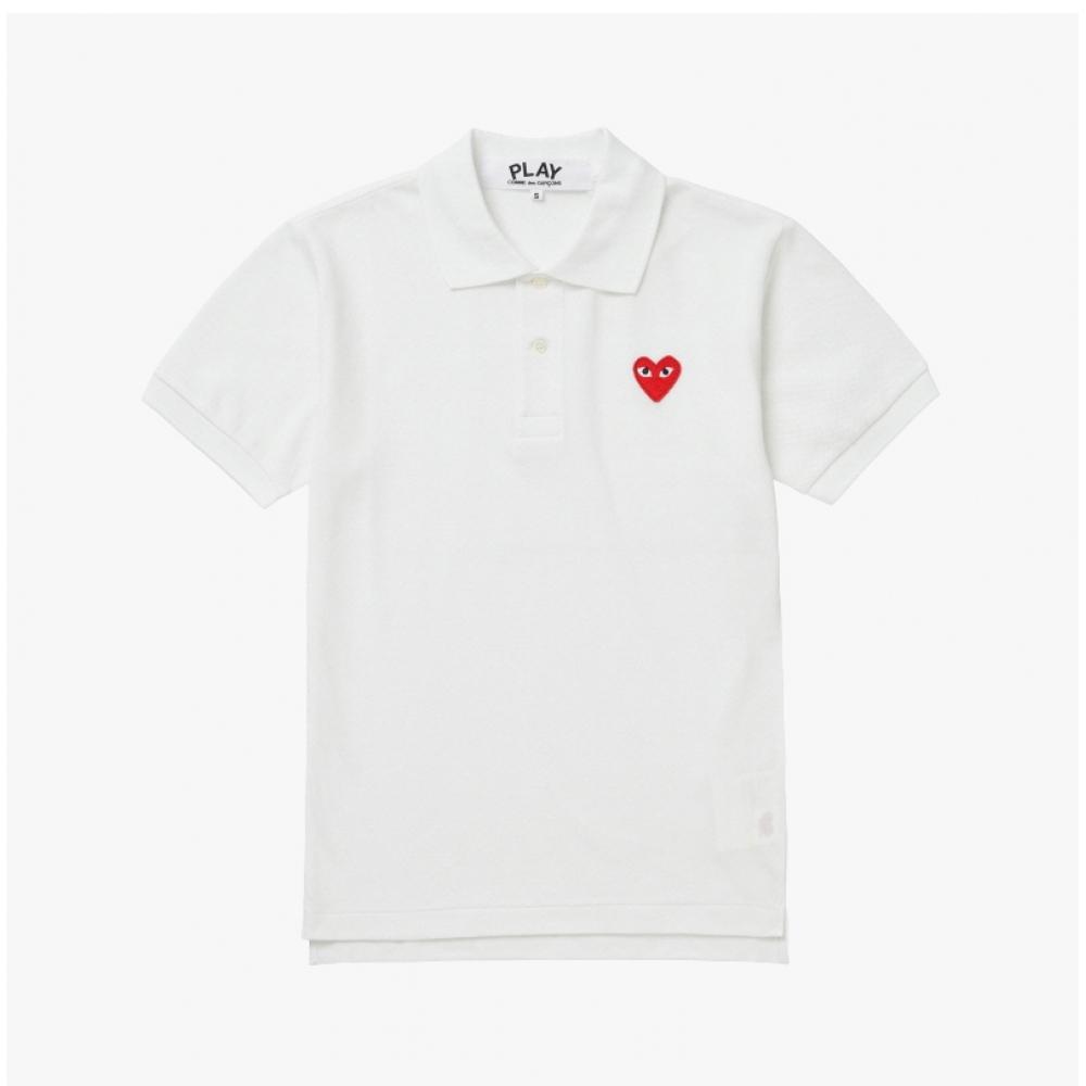 Comme DeS GarconS P1T006 5  Ax T006 051 5  Play Red Heart Waffen Polo Men S Short Sleeve Tee