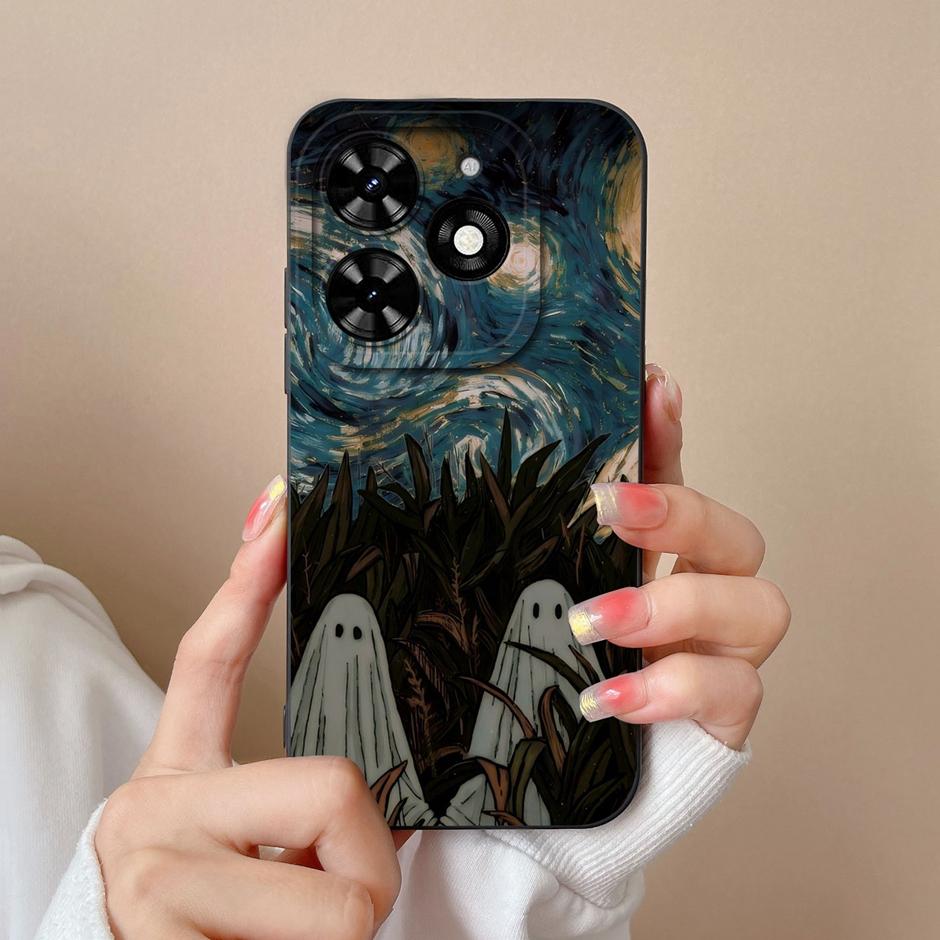 For Tecno Spark Go 2024 Casing Fashion Coconut Tree Liquid Silicone Soft TPU Shockproof Phone Cover For TecnoSpark Go 2024 Funda