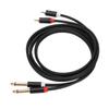 Gold Plated Dual 1/4 TS to Dual RCA Cable 1.5m / 4.9ft 6.35mm 2 RCA Port to 2 TS Port Cable Stereo Interconnect Cord