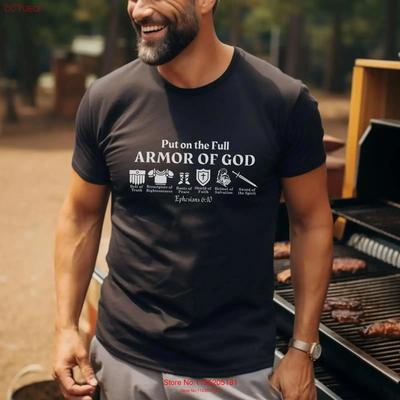Put On The Full Armor of God T Shirt Christian Bible Verse for Him or Her Scripture Vintage Washed Versatile Soft