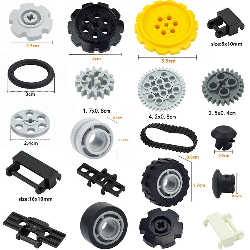 MOC Wide Link Chain Tank Belt Rubber Stopper Building Blocks Technical Parts Track Wheels Car Gear Brick Toys 24375 3711 3873