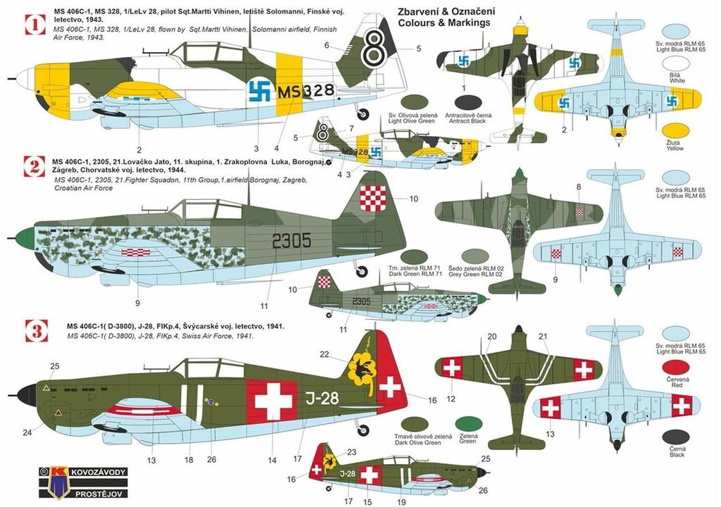 KP Model Limited Edition Overseas Specification Plastic Model Kit KPMH4803 1/48 Hi-Tech Morane-Saulnier MS-406C-1 (Airplane)