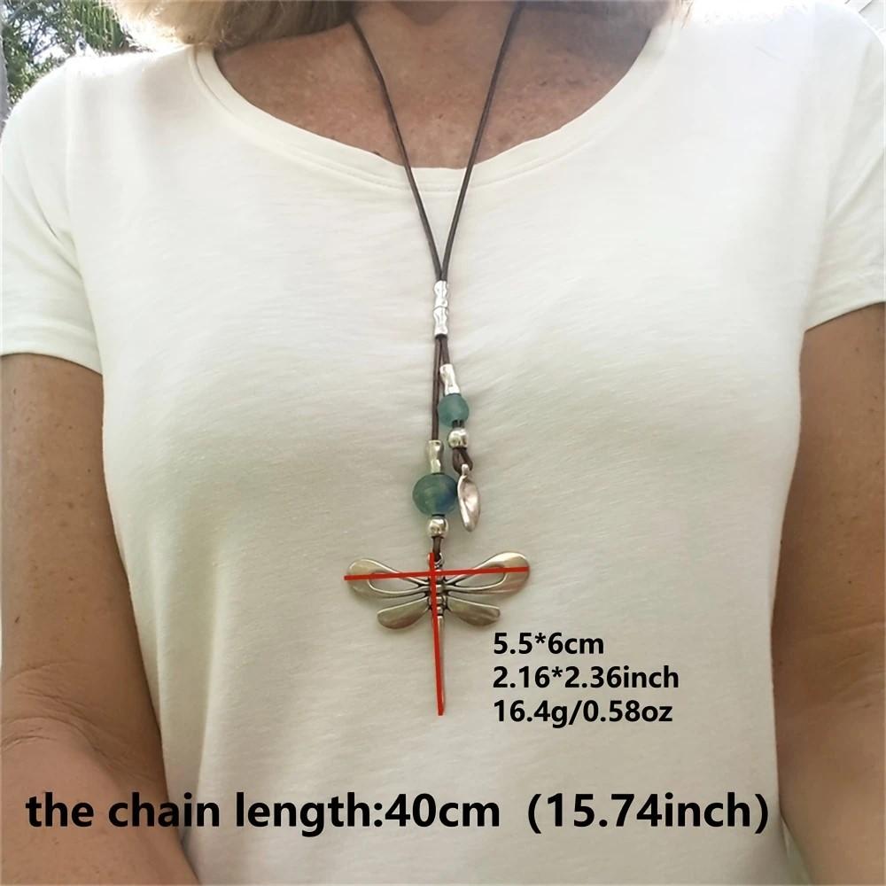 Elegante Klassische Mode Libellen-Anhänger-Halskette für Damen Geeignet für Partys Und Reisen Ergänzende Accessoires