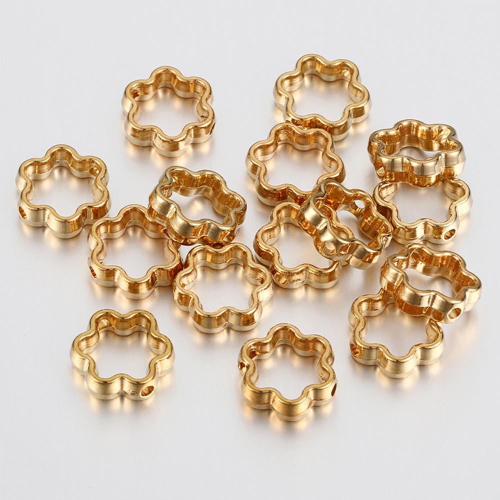 50 Stück Zweiloch CCB Blume Rahmen Abstandshalter Perlen DIY Halskette Armband Ohrringe Verbinder Anhänger Schmuckzubehör