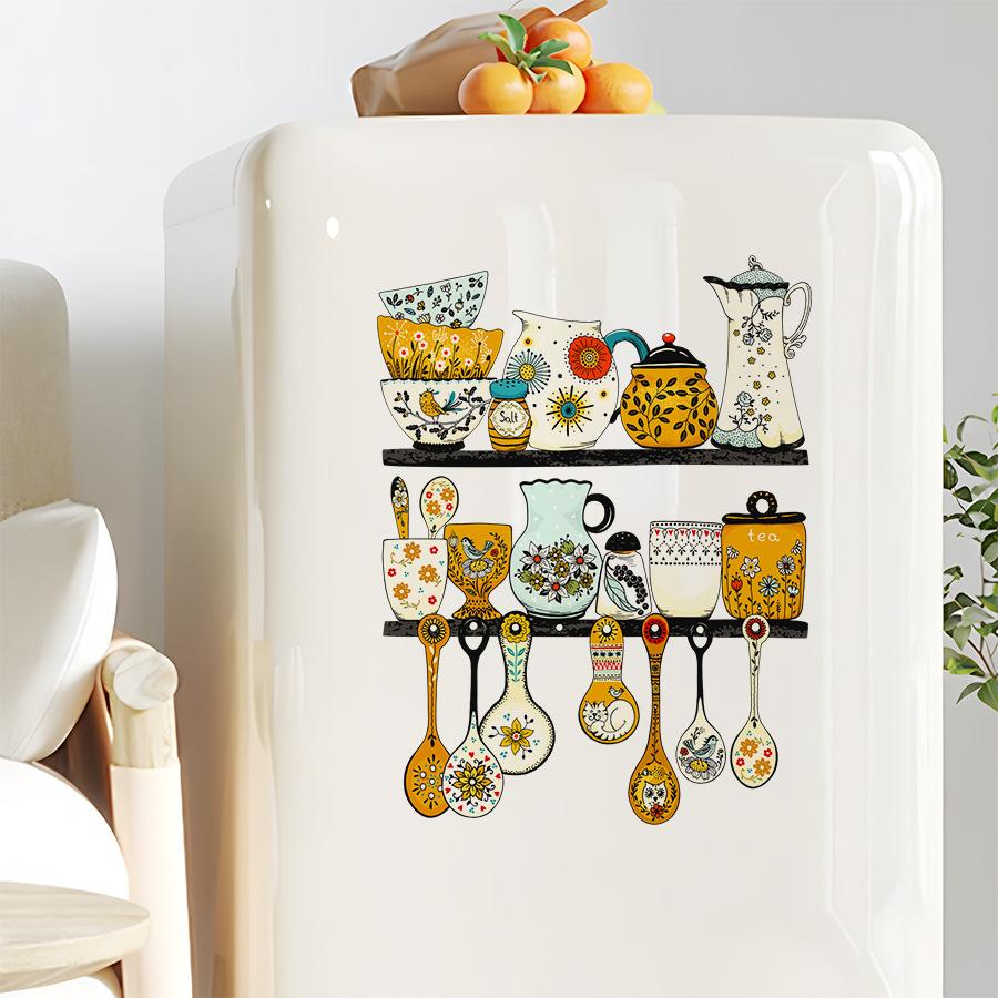 Portaposate con Disegno Cartone Animato, Adesivo Murale Autoadesivo, Magnete Decorativo per Frigorifero per Conservazione Posate in Cucina, Decorazione per Casa e Ristorante