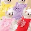 1pc Yellow Princess Style Bow-Tie Plaid Cute Pet Dress,Wearable and Leashable for Cat/Dog Going Out