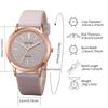3PCs/Set Korean Women's Watch Fashion Versatile Leather Strap Grey Pink White Watch