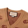 Previous Season Double G Jacquard Wool V-neck Jumper 645292-XKBPF-8011