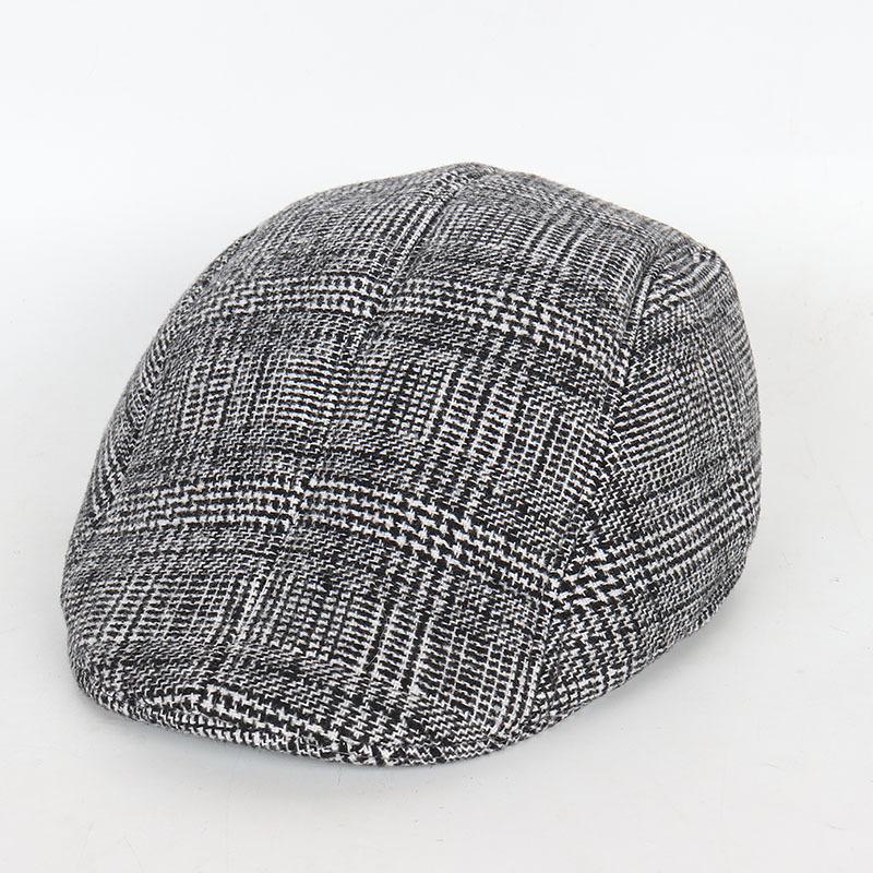 

Old men s hat herringbone old man hat forward hat British retro style cap big brim Adjustable