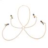 SM Four-Head Breast Clip with Chain Female Clip Sex Toys Female Adjustment Clitoral Clip Adult Sex Products Customized Design