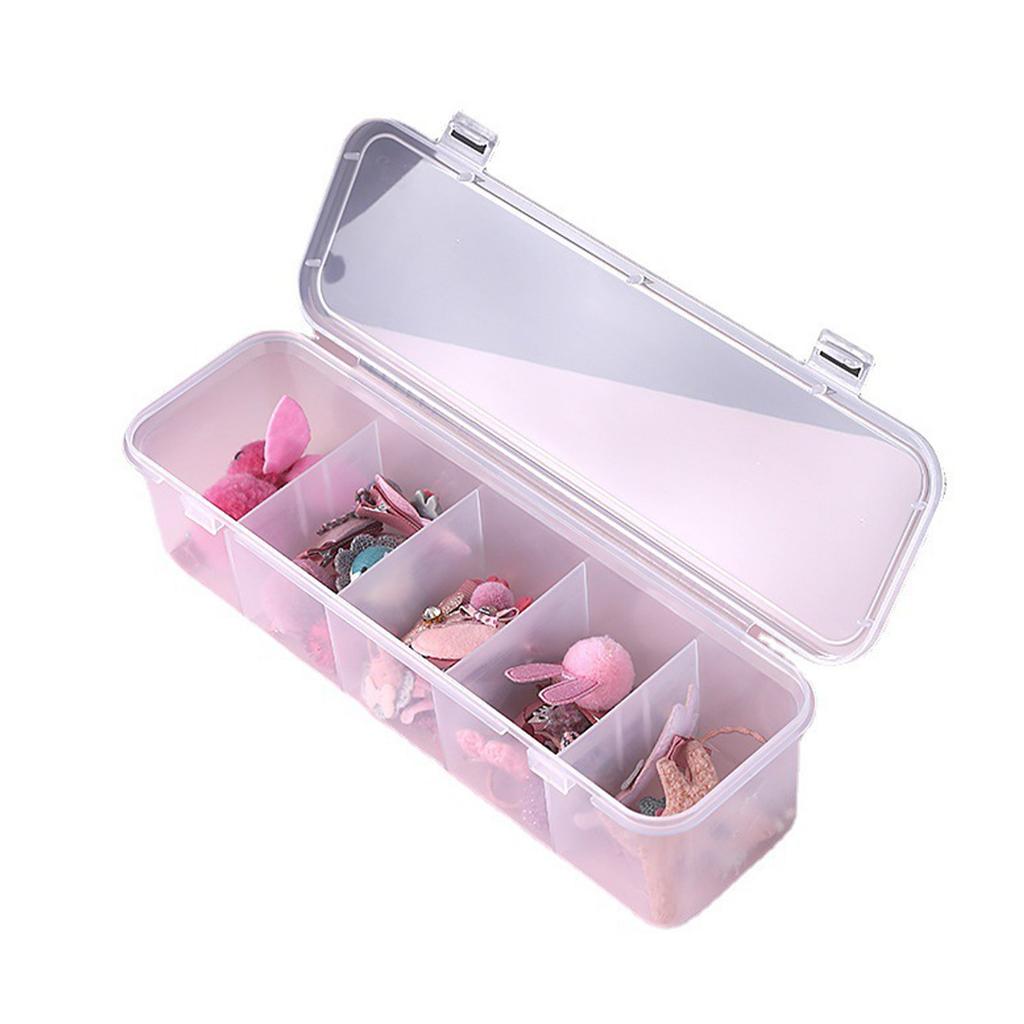 5 Compartment Hair Accessories Organizer Multifunctional Hair Band Hairpin Storage Box for Girls