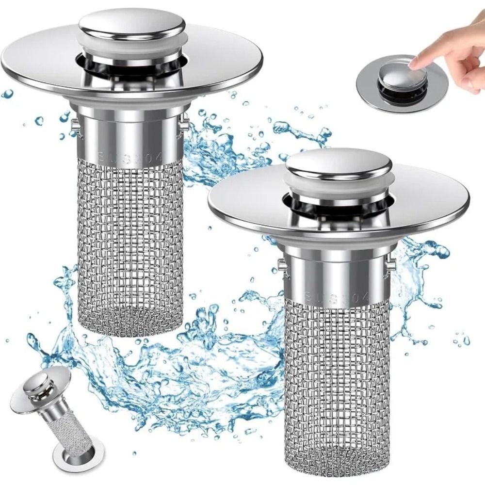 Bounce Core Pop-up Sink Drain Rapid Drainage Sink Drain Plug Wash Basin Drain Filter Bathroom