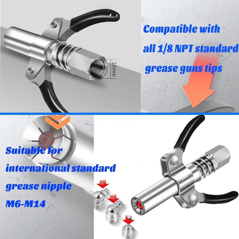 Dual Handle Grease Coupler Quick Release Oil Pump Professional Grease Nozzle Mechanical Repair