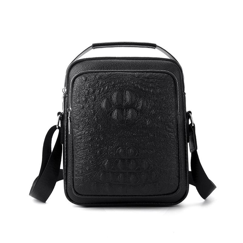 

Мужская повседневная сумка через плечо из кожи с тиснением под крокодила