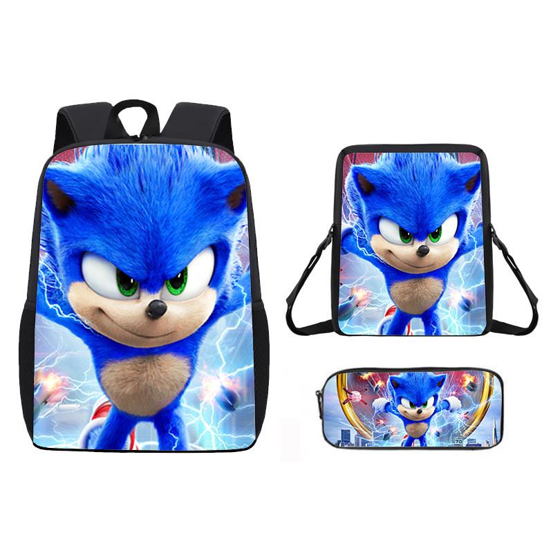 Children Cartoon Pattern Breathable Backpack Three Piece Set