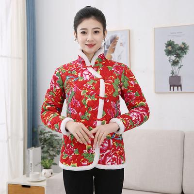 New Cotton Clothing Autumn and Winter Chinese Thickened Cotton Jacket Women's Clothing Retro Ethnic Mother Northeast Cheongsam Cotton Coat Jacket