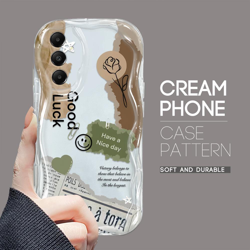 

Милый мультяшный узор, кремовая текстура, мягкий силиконовый чехол с волнистыми краями, чехол для телефона Samsung Samsung A52 прозрачный