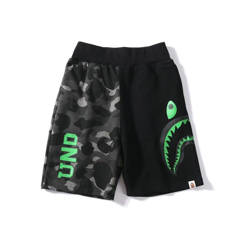 Ready Camouflage Shark Head Printed Cotton Shorts For Men Youth Fashion**