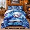 Blue Lock Custom Name 3Pcs Bedding Set 1 Bed Sheet 2 Pillowcases Bedroom Home Decor