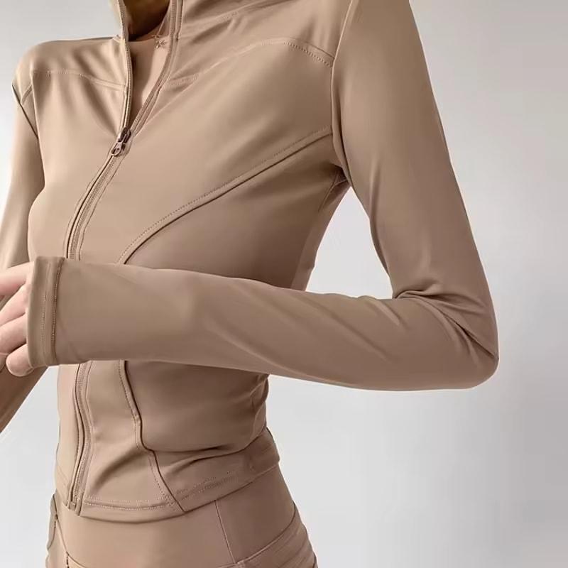 Sun Quick Drying Sports Coat Women's Tight Top Yoga Jacket Long Sleeve Zipper Jacket Running Fitness Women's Jacket S-3XL