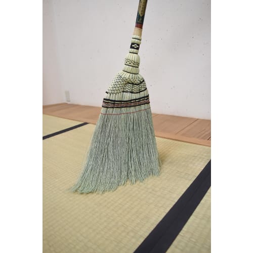 Azuma Handwoven Indoor Broom, Short Handle, Handwoven by Takumi, Bristles 34cm Wide, Total Length 89cm, Made with Natural Fibers that Won't Damage Tat