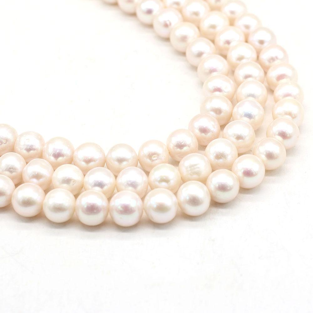 1String, Subcircle Natural Freshwater Pearls, 10-11mm White Pearl Beads for Jewelry Making DIY Crafts, Birthday Wedding Gifts, 36cm