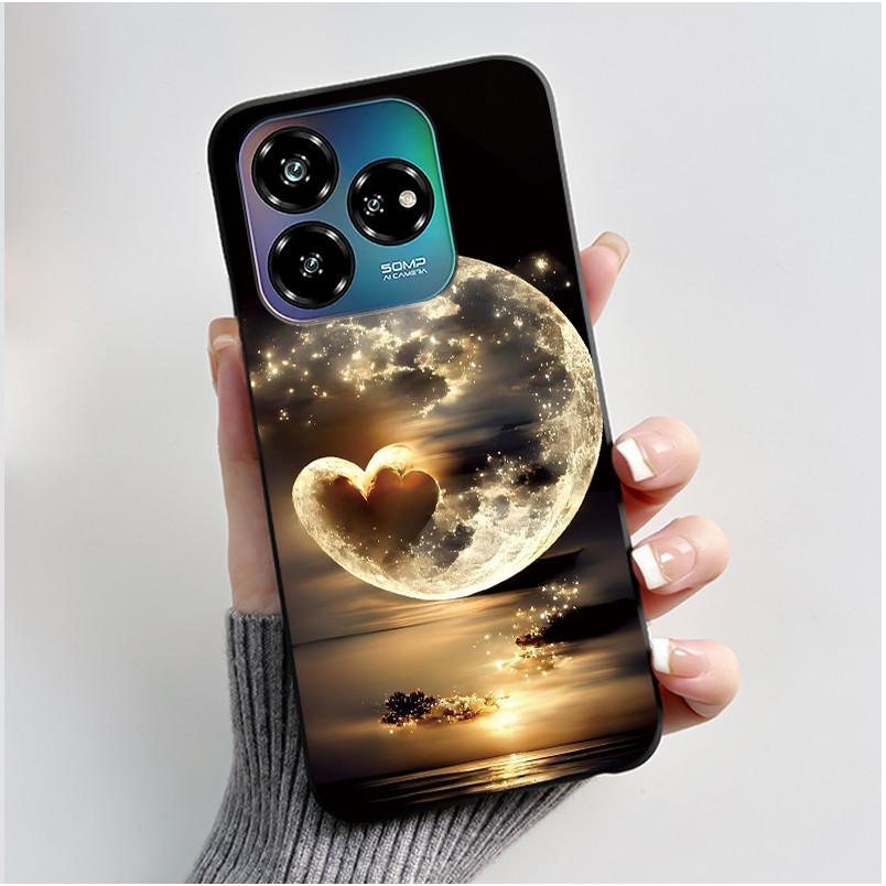 For ZTE Axon 60 Lite / Blade V60 Vita / Nubia V60 Design Case Cute Love Heart Rabbit Casing Black Soft Silicone Protective Cover