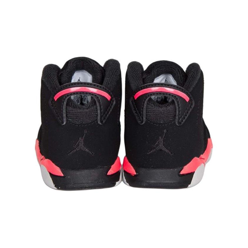 Jordan Air Jordan 6 Comfortable And Lightweight Slip Resistant Abrasion Resistant Mid top Toddler Shoes Black Pink 384667-023