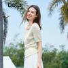 Betu Women's 3D Floral Drawstring Knit Short Sleeve Top