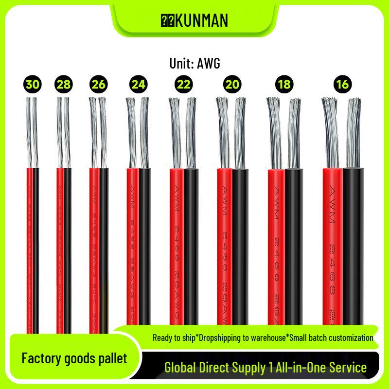 Red and Black PVC Parallel Wire 2468, 30-16AWG for LED Strip Connections