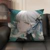 Jinhsi Wuthering Waves Cute Cushion Cover Natural Linen Organic Fabric Double-Sided Printing Sofa Home Decor Gift Pillow Case