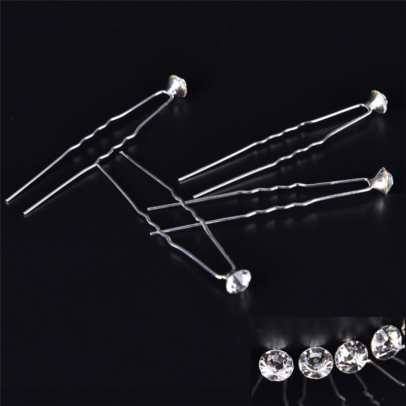 20 Stück Klar Kristall Strass Diamant Hochzeit Braut Abschlussball Haarspangen Haarnadel
