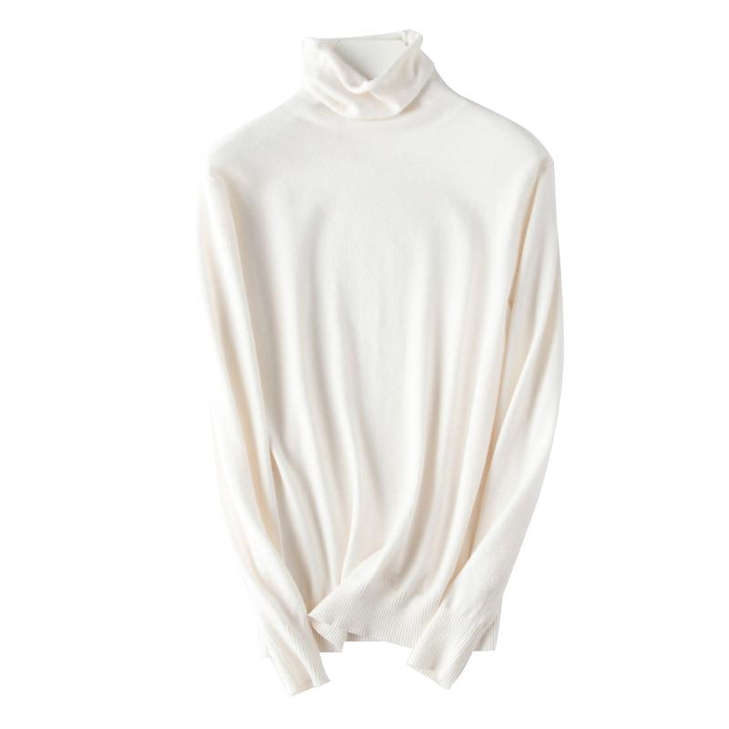 Podzim Zimní Svetr Rolák Slim Fit Basic Pulovry Móda Korejské Pletené Topy Spodní části Dámské Svetry Strečové Svetry