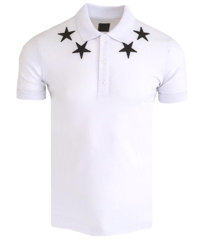 

Модная рубашка-поло со звездами Polo 411 white