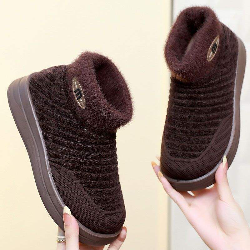 

Winter heightened thick-soled old North cotton shoes, piled and thickened warm casual high-tube women s shoes, foreign-style mother short boots 41