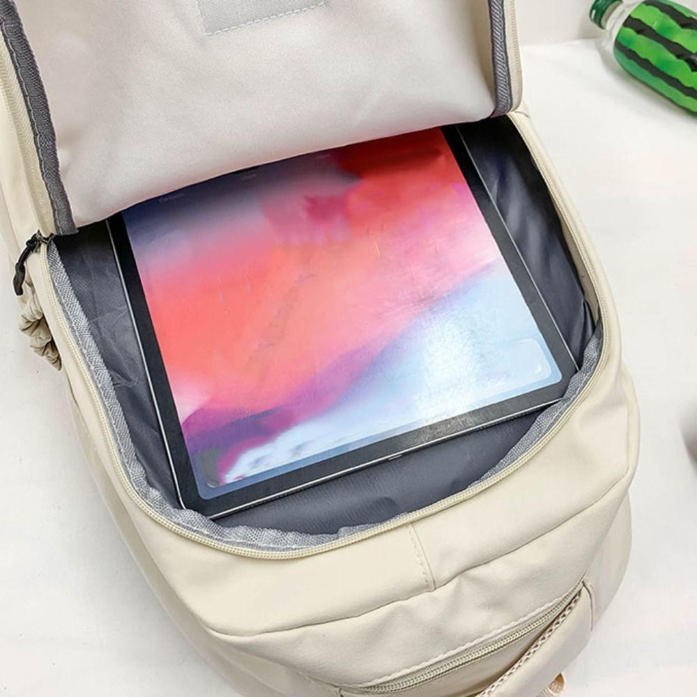 Simple Large Capacity Backpack Solid Color College Backpack Durable Laptop School Bag Outdoor