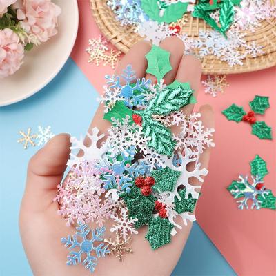 100/200/300Pcs Mixed Color Home Decor Wedding Decoration Tinfoil Sequins Festival Ornament Xmas Snowflake Christmas Confetti