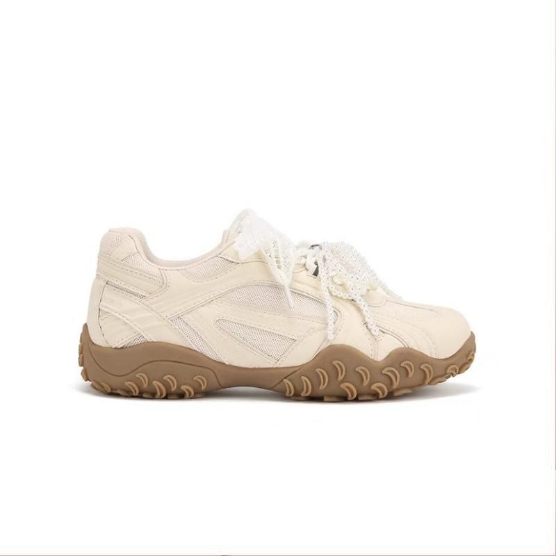 Yunfu Shu 2025 Spring New Lace Pearl Mandarin Duck with Platform-soled Dexun Forrest Gump Shoes Korean Versatile Casual Shoes