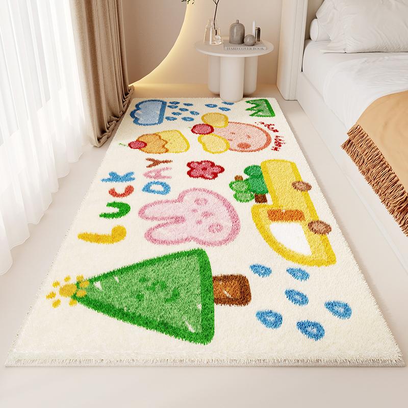 

Alfombra bonita de dibujos animados para mesita de noche,felpudo de Cachemira de imitación para dormitorio 80cm x 160cm