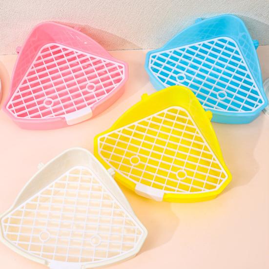 Yousheng Small Pet Toilet High Fence Detachable Hollow Platform Easy Cleaning Rabbit Litter Pan Animal Potty Trainer Bunnies Corner Toilet Box Ferret