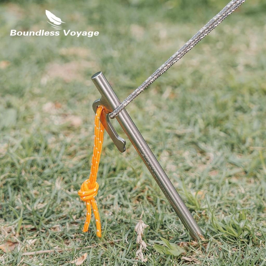 Boundless Voyage Tent Pegs 20cm24cm30cm Set of 46 Hard SoilGrassland Pegs Outdoor Camping Titanium Alloy Forged Peg Setup Tools ([30CM] Set of 6)